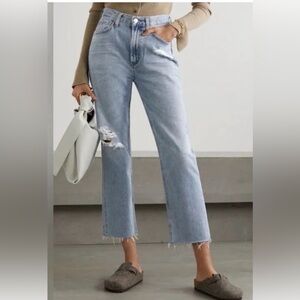 Citizens Of Humanity Light Blue Straight Leg Daphne Crop